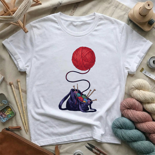 Red Yarn Statement T-Shirt
