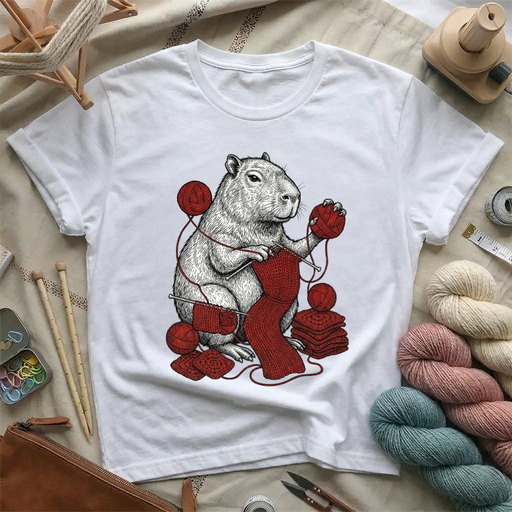 The Cozy Capybara Knit T-Shirt