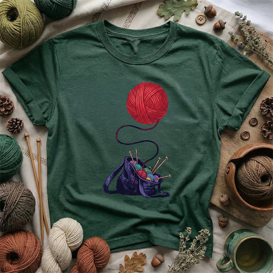 Red Yarn Statement T-Shirt