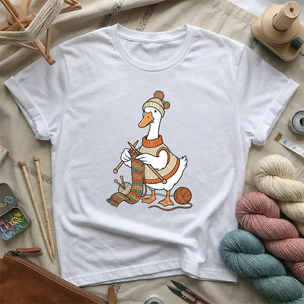 Cozy Goose Knitting T-Shirt